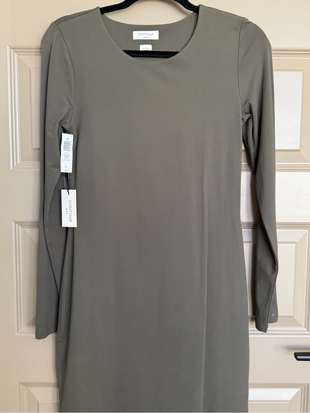 Aritzia Contour Long-Sleeve Olive Dress